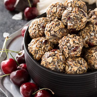 cherry almond protein bites